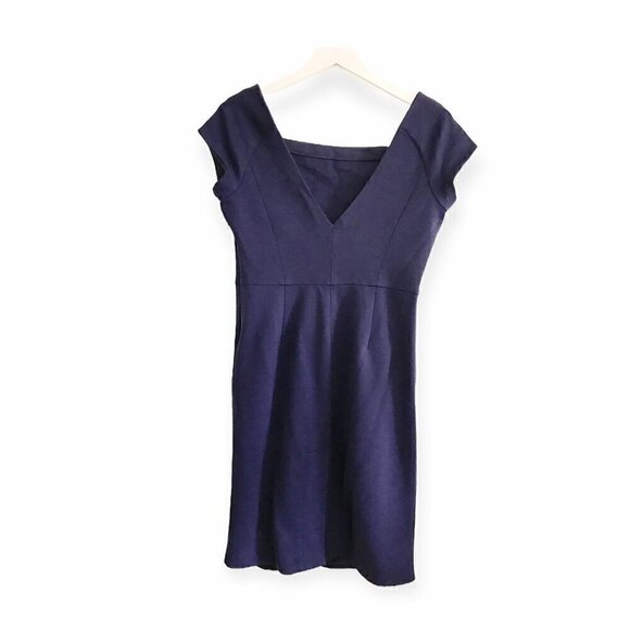 Diane von Furstenberg purple wool blend ponte dress, Size 12 - Picture 2 of 10